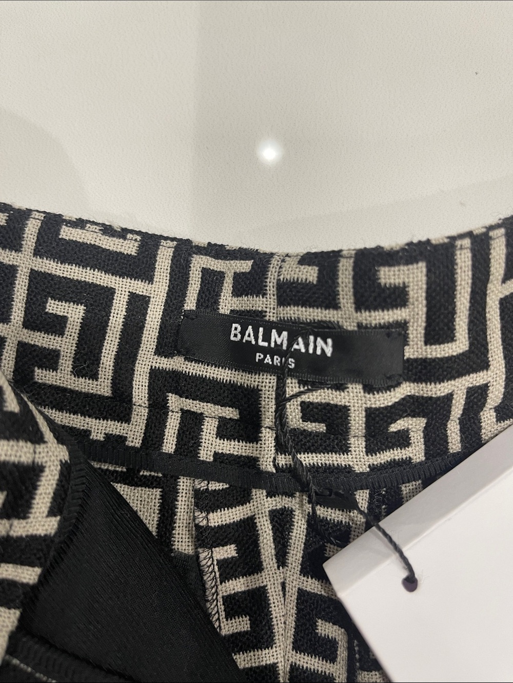 Balmain Black & White Monogram Geometric Chinos - Picture 11 of 17